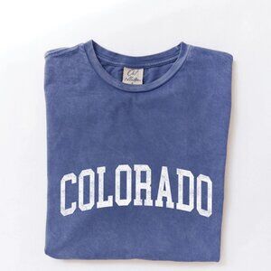 NEW - "COLORADO" Mineral Washed Graphic Top - Oat Collective